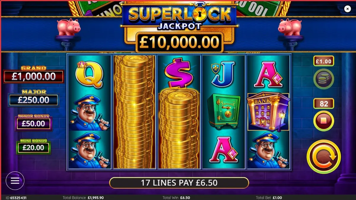 Tampilan visual slot Piggy Bankin’ Super Lock yang mewah dengan tema brankas emas